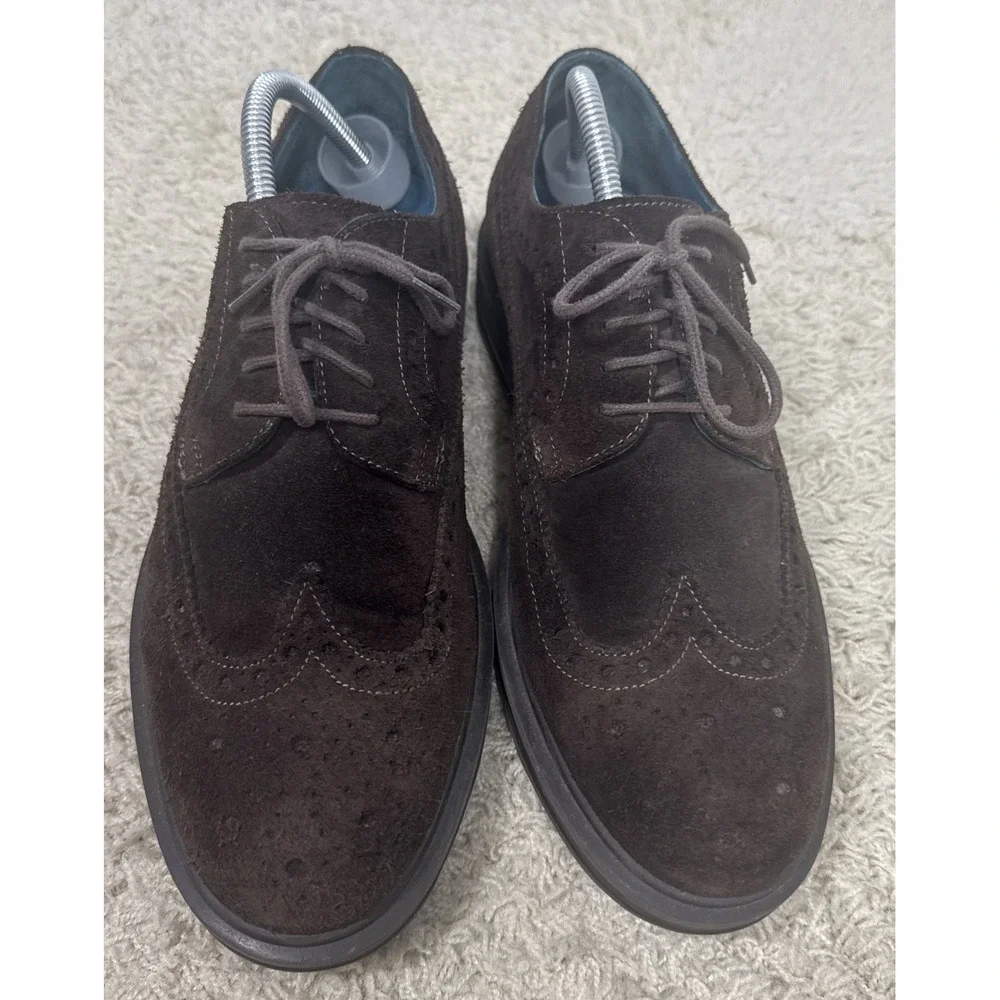 Skechers Mark Nason Brown Suede Wingtip Oxford Shoes Sz 9 Comfort Modern Preppy